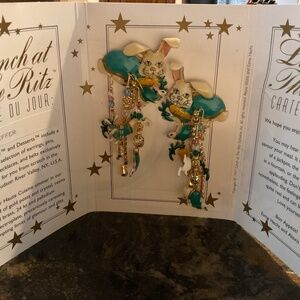 Lunch at the Ritz Rabbit earrings Hasenpfeffer Easter